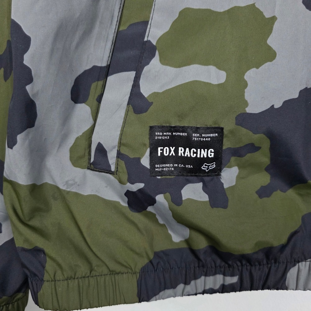 FOX Racing Camo Windbreaker Jacket Mens Hooded Lightweight Full Zip Casual - Picture 10 of 11
